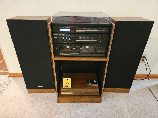 Panasonic Stereo Cabinet & Cassette Assortment