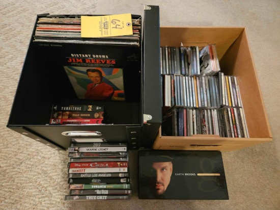 Assortment of Records, CDs, & DVDs