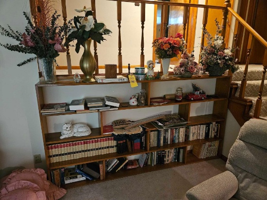 Bookshelf Contents - Books, Vases, Cat Decoration, & Small Decor