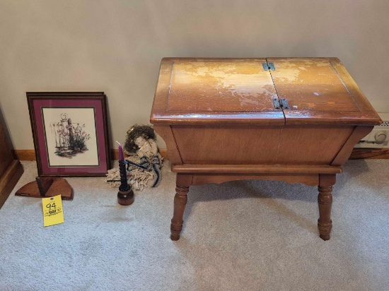 Wooden Stand & Small Decor Assortment