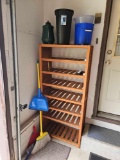 5 Ft. Wooden Shoe Rack, Waste Bins, & Broom Assortment