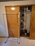 Laundry Rack Cart & Closet Contents - Small Decor, Hamper, & Vicks Vapor Tibio