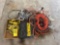 bungee straps, craftsman saw, dewalt case only, electric cords. lamp