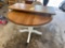 Maple Pedestal Table W/ Extra Leaf and two Chairs