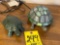 stained glass lighted turtle lamp, metal turtle figurine