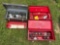 three metal tool boxes