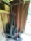 shop press parts and iron in corner - back shed