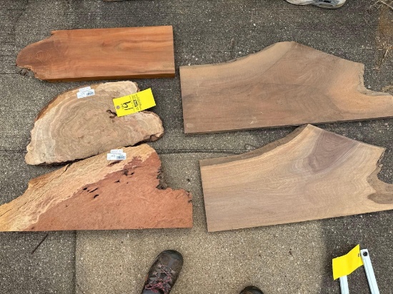 Walnut live edge - Red Oak Burl live edge and unknown slabs
