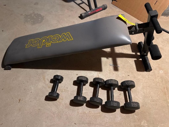 Weiider Bench with free weights