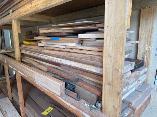 assorted hardwood and exotic lumber - middle shelf