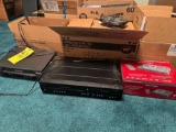 Vhs, dvd players, loads of vhs movies tapes, dvds, music cds, etc