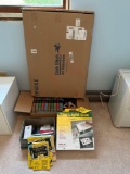 light box tracing kit, wall count down timer, thermostat, dummie books, john grisham book set,