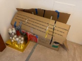 Christmas tree, bulbs, boxes