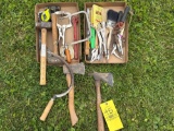 assorted hand tools - hatchets