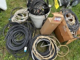 lot of assorted extension cord and wire