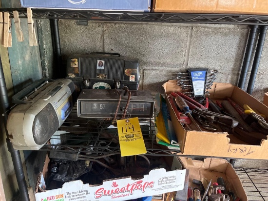 (2) Radios / Empty Toolbox / Hand Tools / Wrench Set