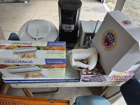 Meatball Pan, Seal a Meal, Coffee Maker, George Forman, Toaster Oven