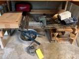 Bottle Jack, Scrap Wood, Corded Drill, Lawnmower Blades