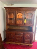 Lighted Pine Hutch