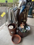 Beach Chairs and Umbrella / Wood Trunk / Planters