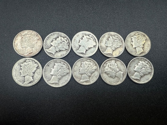 Mercury Dimes Assorted Dates bid x 10