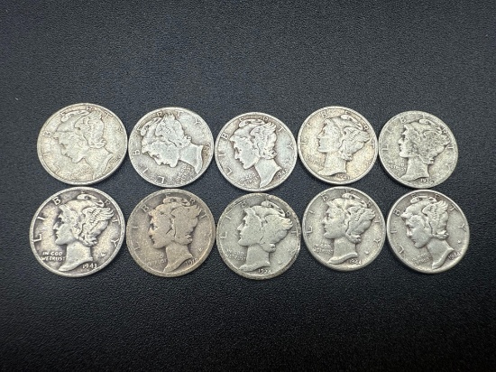 Mercury Dimes Assorted Dates bid x 10