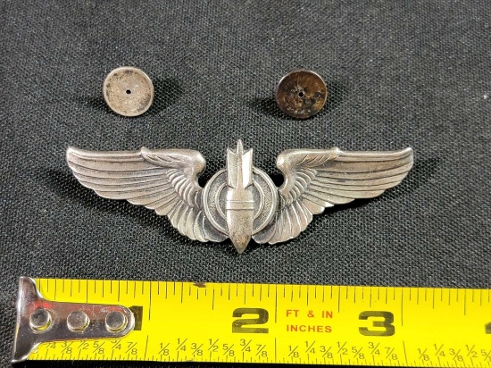 WWII US Army Air Corps Force Bombardier Wings Sterling Silver | Online ...