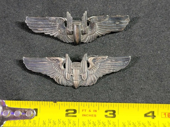 2 WWII US Army Air Corps Force Gunner Wings Sterling Silver | Art ...