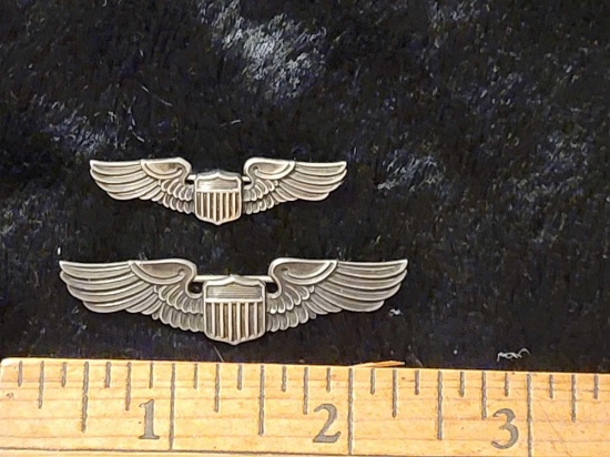 2 small WWII US Army Air Corps Force Pilot Balfour Wings Sterling | Art ...