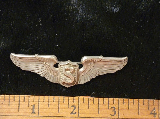 WWII US Army Air Corps Force Service Pilot Wings Sterling Silver | Art ...