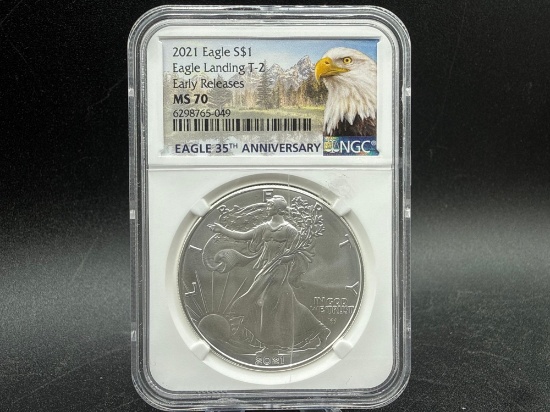 Graded 2017 American Silver Eagle Early Release MS70
