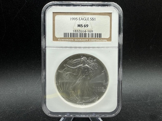 Graded 1995 American Silver Eagle MS69