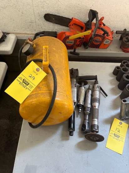 Small air tank and assorted air tools