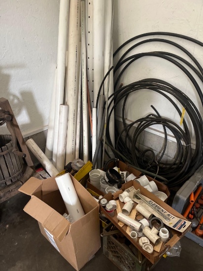 Large lot of assorted PVC pipe and fittings