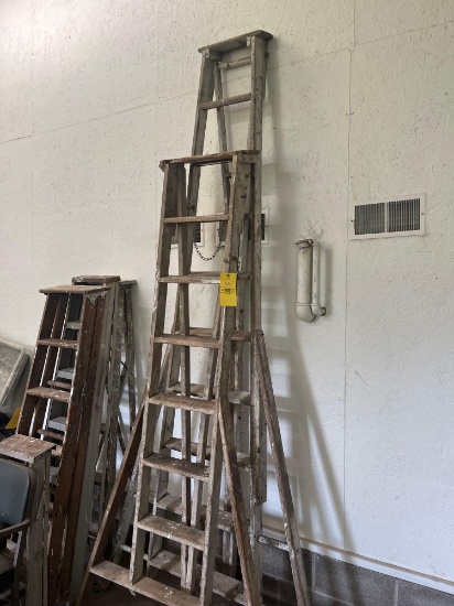 Pair of wood picking ladders