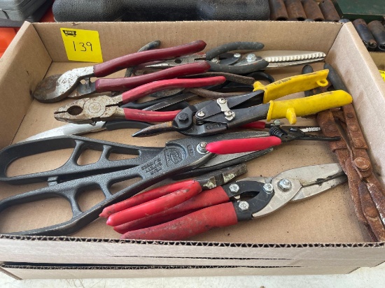 Collection of snips and pliers