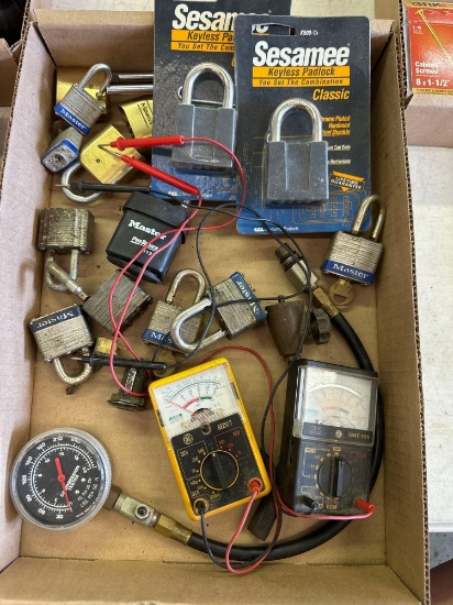 Selection of padlocks and testers