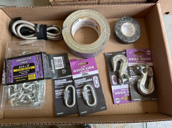 chain, quick links, grab hooks