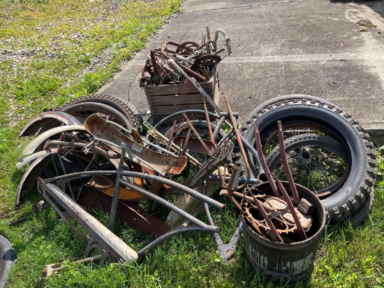 Old bicycle parts