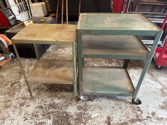 two metal carts