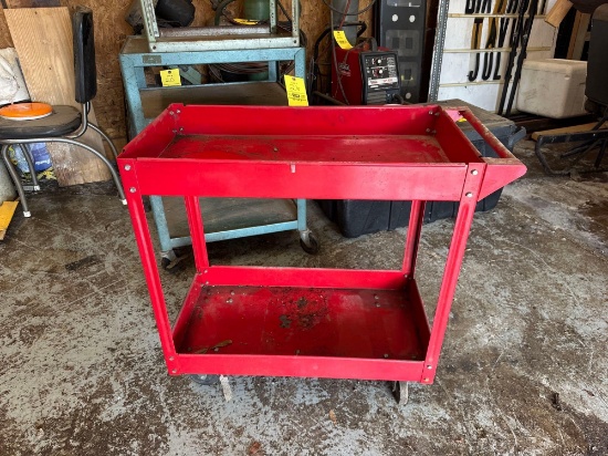 Red metal cart