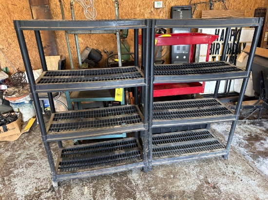 two plastic Shelving units