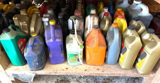 large selection of oil and fluids