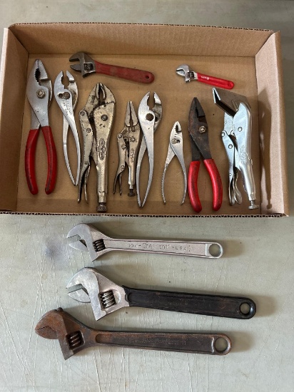 adjustable wrenches, pliers, vice grips