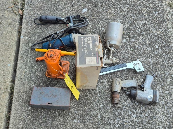 Paint Spray Guns, Power Tools, Pneumatic Tools, & Bottle Jack