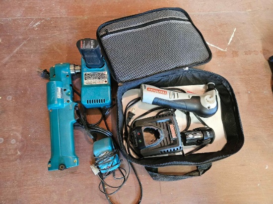 Makita Right-Angle Battery Drill and Craftsman Battery Auto Hammer