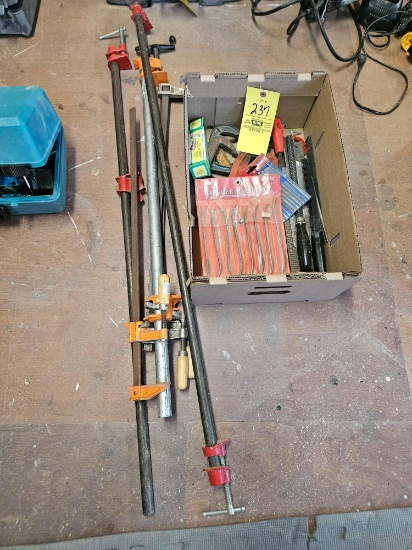 Pipe Clamps, Assortment of Files, Riffler Rasp Set, C-Clamps