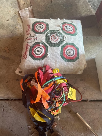 Ratchet straps, bungee cords, archery target