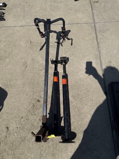Bike rack hitch attachment with 2 posts