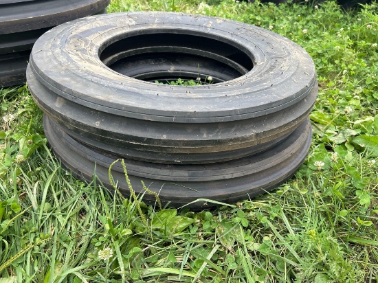 (2) new 6 ply 6-16 three rib tires - bid x 2